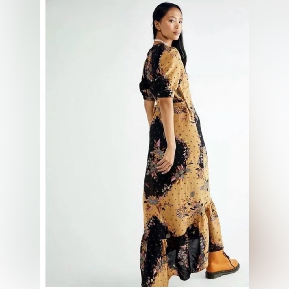 Scotch & Soda Maison Maxi Wrap Floral Print Dress Ruffled medium - Picture 2 of 5